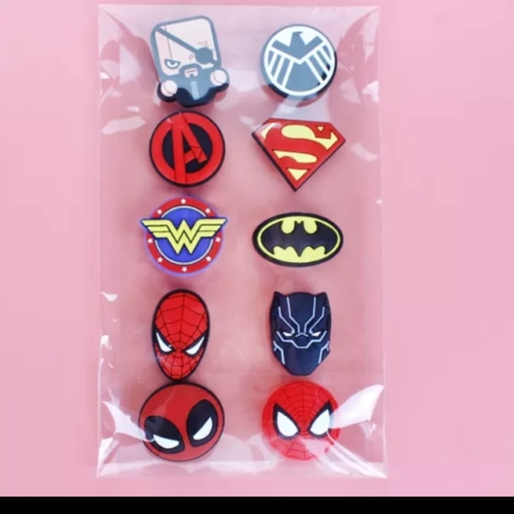 Croc Shoe Charms 10 pcs Super Heroes Charms NWT